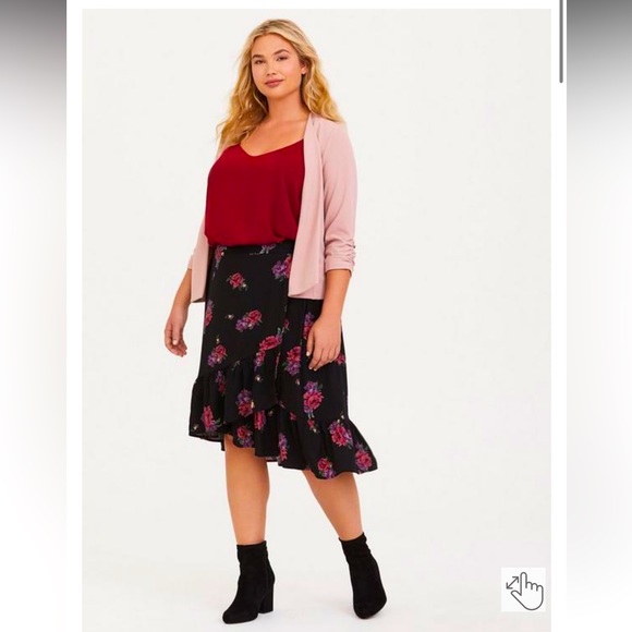 torrid Dresses & Skirts - Torrid size 2 (18/20) Midi Challis Faux Wrap Skirt